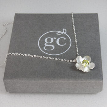 Silver Blossom Birthstone Necklace, 7 of 8