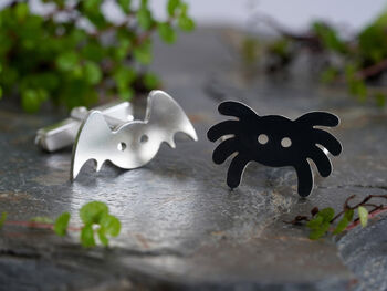 Sterling Silver Spider And Bat Cufflinks, 2 of 4