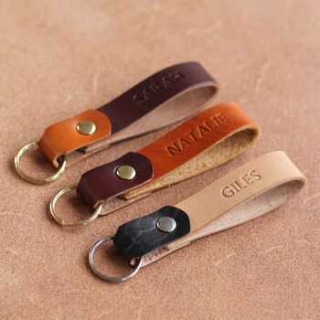 Handmade Leather Key Fob With Personalisation, 2 of 8