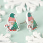 Festive Gonk Resin Christmas Earrings, thumbnail 3 of 6