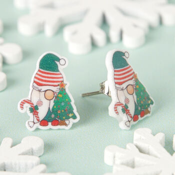 Festive Gonk Resin Christmas Earrings, 3 of 6