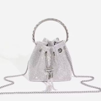 Monaco Crystal Ball Pave Chandelier Hobo Evening Bag, 3 of 5