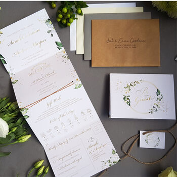 Be Our Guest White Floral Wedding Invitations, 2 of 6