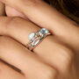 Molten Sterling Silver Blue Topaz And White Opal Ring, thumbnail 2 of 8
