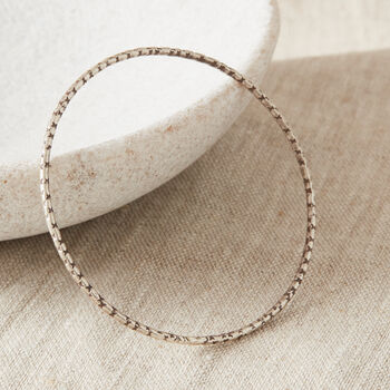 Textured Silver Skinny Stacking Bangle, 8 of 11