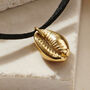 Cowrie Shell Leather Cord Necklace, thumbnail 3 of 7
