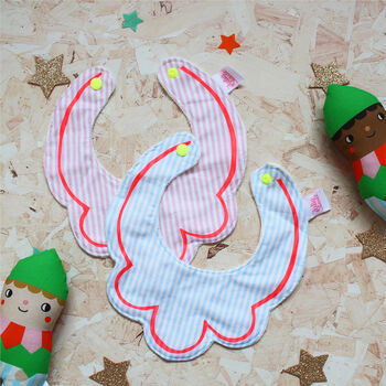 Christmas Elf Bib And Rattle Baby Gift Set, 12 of 12