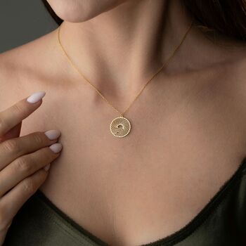 Harmony Flow Wave Sun Necklace, 2 of 9