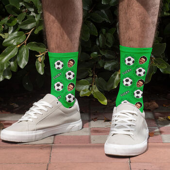 Personalised Lucky Football Photo Socks, 6 of 12