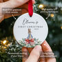 Baby Boy's First Christmas Personalised Ceramic Bauble, thumbnail 2 of 7