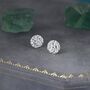 Silver Hammered Disk Stud Earrings, thumbnail 8 of 12