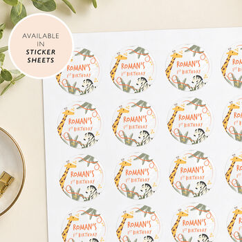 Safari Jungle Party Favour Bag Stickers, 3 of 11