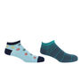 Peace Light Blue And Retro Teal Men's Trainer Socks, thumbnail 1 of 7