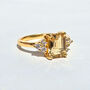 Citrine Emerald Cut Ring In Sterling Silver And Gold, thumbnail 9 of 12