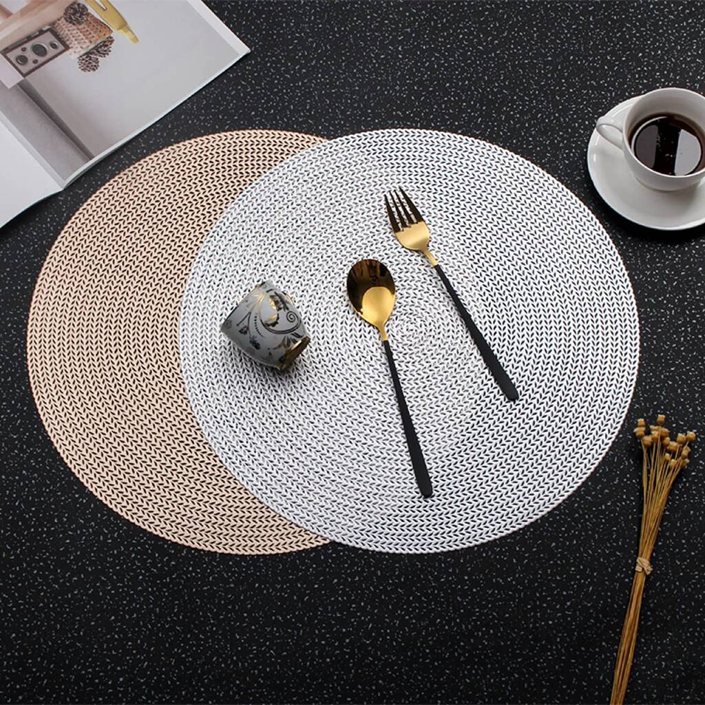 Set Of Six Round Silver Placemats Table Mats By Momentum