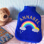 Rainbow Personalised Hot Water Bottle Cover, thumbnail 2 of 2