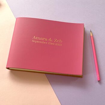 Personalised Celebration Recycled Leather Guest Book, 5 of 7