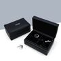Personalised Leather Foil Embossed Initial Cufflink Box, thumbnail 2 of 5