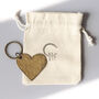 19th Anniversary Bronze Love Heart Keyring, thumbnail 4 of 4