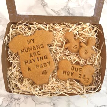 'My Humans Are Having A Baby' Dog Biscuits Baby Gift, 4 of 5