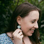 Art Deco Leather Sterling Silver Earrings, thumbnail 1 of 9