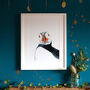 Inky Puffin Illustration Print, thumbnail 11 of 12