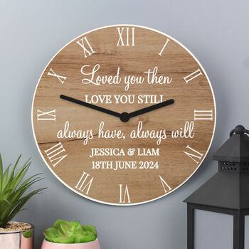 Free Text Personalised Wood Effect Clock Gift, 3 of 4