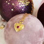Ribbed Heart Necklace With Birthstone Detail, thumbnail 2 of 10