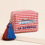 Red Gingham Fish La Sardina Accessory Pouch, thumbnail 1 of 3