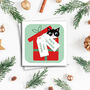 Personalised Wobbly Eyed Cat Christmas Card, thumbnail 4 of 5