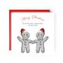 Hand Drawn Gingerbread Mr And Mr Festive Card, thumbnail 1 of 3