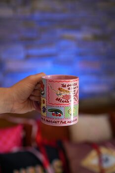 Mermaid Magic Law Of Attraction Pink Coffee Tea Mug, 2 of 8