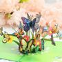 Pop Up 3D Green Birthday Card Butterflies, thumbnail 1 of 3