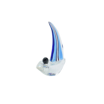 Blue Glass Sailing Boat Ornament In Gift Box, 3 of 3