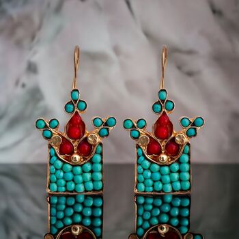 Turquoise Drop Earrings For Her, 2 of 3