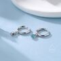 Tiny Dotted Droplet Turquoise Blue Cz Hoop Earrings, thumbnail 5 of 11