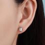 Mismatched Buddha Head And Om Stud Earrings In Sterling Silver, thumbnail 2 of 12
