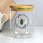 Bee Design Personalised Glass Jar Bamboo Lid, thumbnail 6 of 7