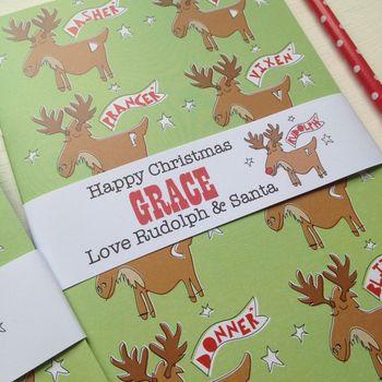 Children's Christmas Personalised Reindeer Notebook, 3 of 9