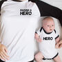 Parent And Child 'Raising Heroes Or A Hero' T Shirt Set, thumbnail 2 of 2
