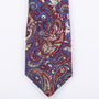 Mens Purple And Red Paisley Slim Tie, thumbnail 2 of 8
