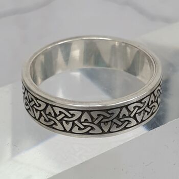 Personalised Celtic Sterling Silver Ring, 4 of 10