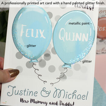 Personalised Balloons Congratulations New Baby Card, 4 of 7