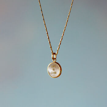 Mother Of Pearl Affirmation Gold Plated Necklace, 7 of 9