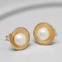 9ct Gold Pearl Earrings. Small Gold Pearl Earrings, thumbnail 10 of 11