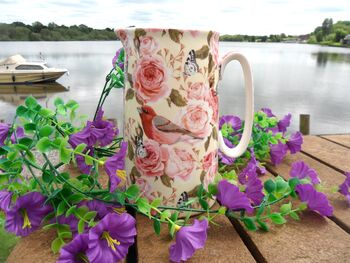 Large China Jug In Rose Birds Design, 5 of 9