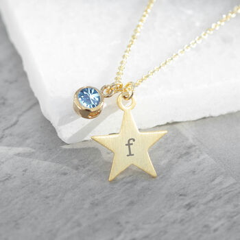 Personalised Gold Plated Star Birth Crystal Necklace, 11 of 11