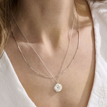 Personalised Birthstone Celestial Disc Necklace, 8 of 10