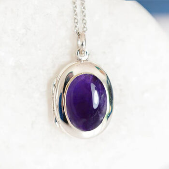 Personalised Sterling Silver Amethyst Locket, 3 of 11
