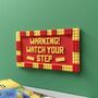'Watch Your Step!' Lego Compatible Wall Sign, thumbnail 3 of 3